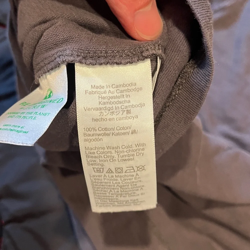 2 J.Crew Long Sleeve Tee Shirts Washed Navy & Washed Black - Picture 12 of 13